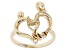 10k Yellow Gold 6mm Heart Solitaire Mother & Daughter Semi-Mount Ring