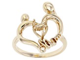 10k Yellow Gold 6mm Heart Solitaire Mother & Daughter Semi-Mount Ring