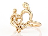 14k Yellow Gold 6mm Heart Solitaire Mother & Daughter Semi-Mount Ring