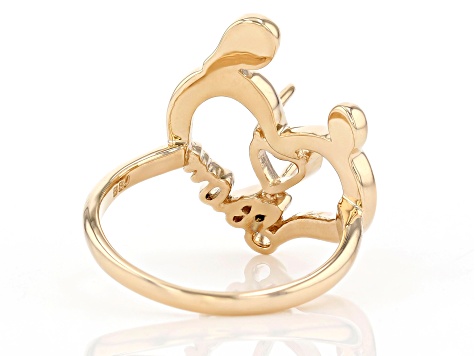 14k Yellow Gold 6mm Heart Solitaire Mother & Daughter Semi-Mount Ring