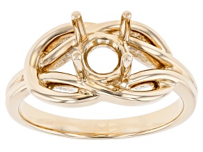 14K Yellow Gold 6mm Round Solitaire Semi-Mount Ring