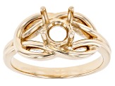 14K Yellow Gold 6mm Round Solitaire Semi-Mount Ring