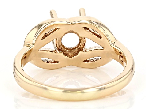 14K Yellow Gold 6mm Round Solitaire Semi-Mount Ring