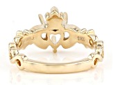 10k Yellow Gold 6mm Heart Solitaire Claddagh Semi-Mount Ring