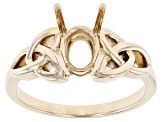 10K Yellow Gold 8x6mm Oval Solitaire Semi-Mount Ring