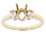 10k Yellow Gold 7x5mm Oval With 0.60ctw Oval White Zircon Semi-Mount Ring