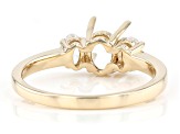 10k Yellow Gold 7x5mm Oval With 0.60ctw Oval White Zircon Semi-Mount Ring