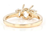 14k Yellow Gold 7x5mm Oval With 0.60ctw Oval White Zircon Semi-Mount Ring