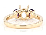 14k Yellow Gold 7x5mm Oval With 0.38ctw Oval African Amethyst Semi-Mount Ring