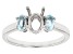 Rhodium Over Sterling Silver 7x5mm Oval With Oval Sky Blue Topaz Semi-Mount Ring