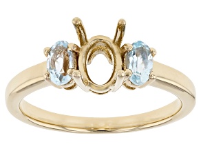 10k Yellow Gold 7x5mm Oval With 0.50ctw Oval Sky Blue Topaz Semi-Mount Ring