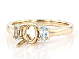 10k Yellow Gold 7x5mm Oval With 0.50ctw Oval Sky Blue Topaz Semi-Mount Ring