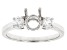 Rhodium Over Sterling Silver 6mm Round With 0.70ctw Round White Zircon Semi-Mount Ring