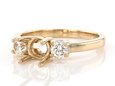 14k Yellow Gold 6mm Round With 0.70ctw Round White Zircon