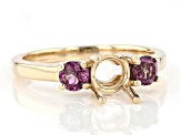 10k Yellow Gold 6mm Round With 0.60ctw Round Lab Created Alexandrite Semi-Mount Ring