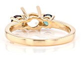 14k Yellow Gold 6mm Round With 0.60ctw Round Lab Created Alexandrite Semi-Mount Ring