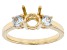 10k Yellow Gold 6mm Round With 0.52ctw Round Sky Blue Topaz Semi-Mount Ring