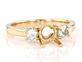 14k Yellow Gold 6mm Round With 0.52ctw Round Sky Blue Topaz Semi-Mount Ring