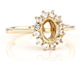 10k Yellow Gold 8x6mm Oval With 0.51ctw Round White Zircon Semi-Mount Ring