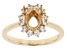 14k Yellow Gold 8x6mm Oval With 0.51ctw Round White Zircon Semi-Mount Halo Ring