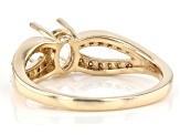 10k Yellow Gold 7x5mm Oval With 0.16ctw Round White Diamond Semi-Mount Ring