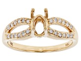 14k Yellow Gold 7x5mm Oval With 0.16ctw Round White Diamond Semi-Mount Ring