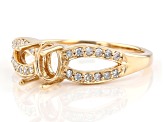 14k Yellow Gold 7x5mm Oval With 0.16ctw Round White Diamond Semi-Mount Ring