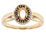 14k Yellow Gold 7x5mm Oval With 0.11ctw White And 0.09ctw Champagne Diamond Semi-Mount Halo Ring