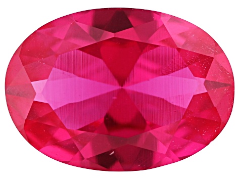 Lab Created Ruby 7x5mm Oval 0.89ct Loose Gemstone