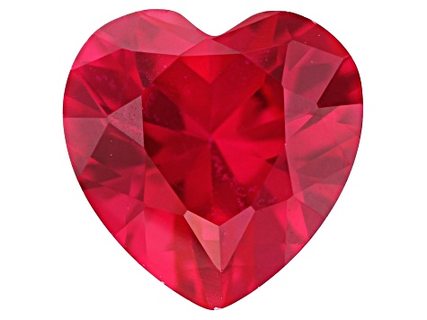 Lab Created Ruby 6.0mm Heart Shape 0.99ct Loose Gemstone