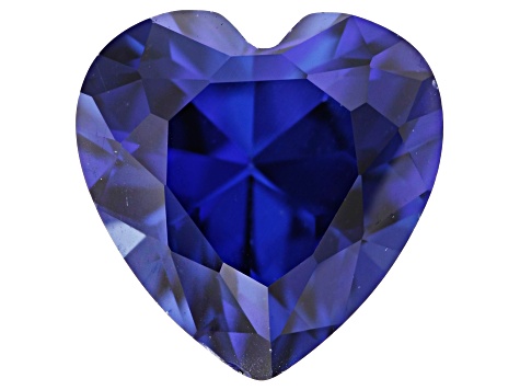 Lab Created Blue Sapphire Loose Gemstone 6.0mm Heart Shape 0.99ct Loose Gemstone