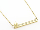 10k Yellow Gold 3mm Round Inlay Semi-Mount Bar Necklace