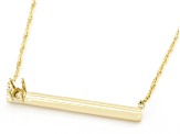 14k Yellow Gold 3mm Round Inlay Semi-Mount Bar Necklace