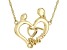 14k Yellow Gold 6x6mm Heart Semi-Mount "Mom" Necklace