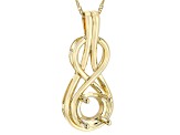 10k Yellow Gold 8x8mm Round Semi-Mount Pendant With Chain