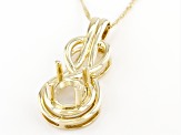 10k Yellow Gold 8x8mm Round Semi-Mount Pendant With Chain