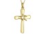 10k Yellow Gold 5x5mm Round Semi-Mount Cross Pendant With Chain