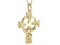 10k Yellow Gold 5x5mm Heart Semi-Mount Cross Pendant With Chain