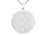 Rhodium Over Sterling Silver Round May Lily Of The Valley Birth Flower Pendant With Chain