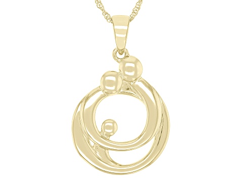 10k Yellow Gold Family Pendant With Chain