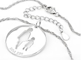 Rhodium Over Sterling Silver Parent And Child Pendant With Chain