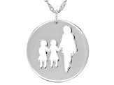 Rhodium Over Sterling Silver Family Of Three Pendant With Chain