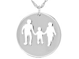 Rhodium Over Sterling Silver Family Of Three Pendant With Chain