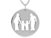 Rhodium Over Sterling Silver Family Of Four Pendant With Chain