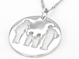 Rhodium Over Sterling Silver Family Of Four Pendant With Chain