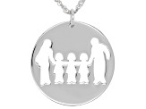 Rhodium Over Sterling Silver Family Of Five Pendant With Chain