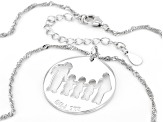 Rhodium Over Sterling Silver Family Of Five Pendant With Chain