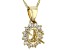 10k Yellow Gold 8x6mm Oval Semi-Mount With White Zircon Halo Pendant With Chain