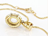 10k Yellow Gold 7x5mm Oval Semi-Mount With White & Champagne Diamond Pendant/Chain
