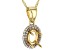 14k Yellow Gold 7x5mm Oval Semi-Mount With White & Champagne Diamond Pendant/Chain